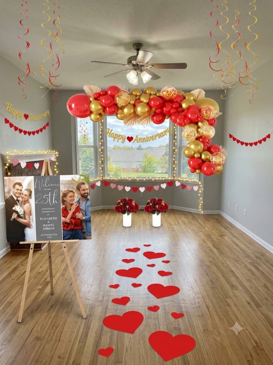 Romantic red Anniversary decoration