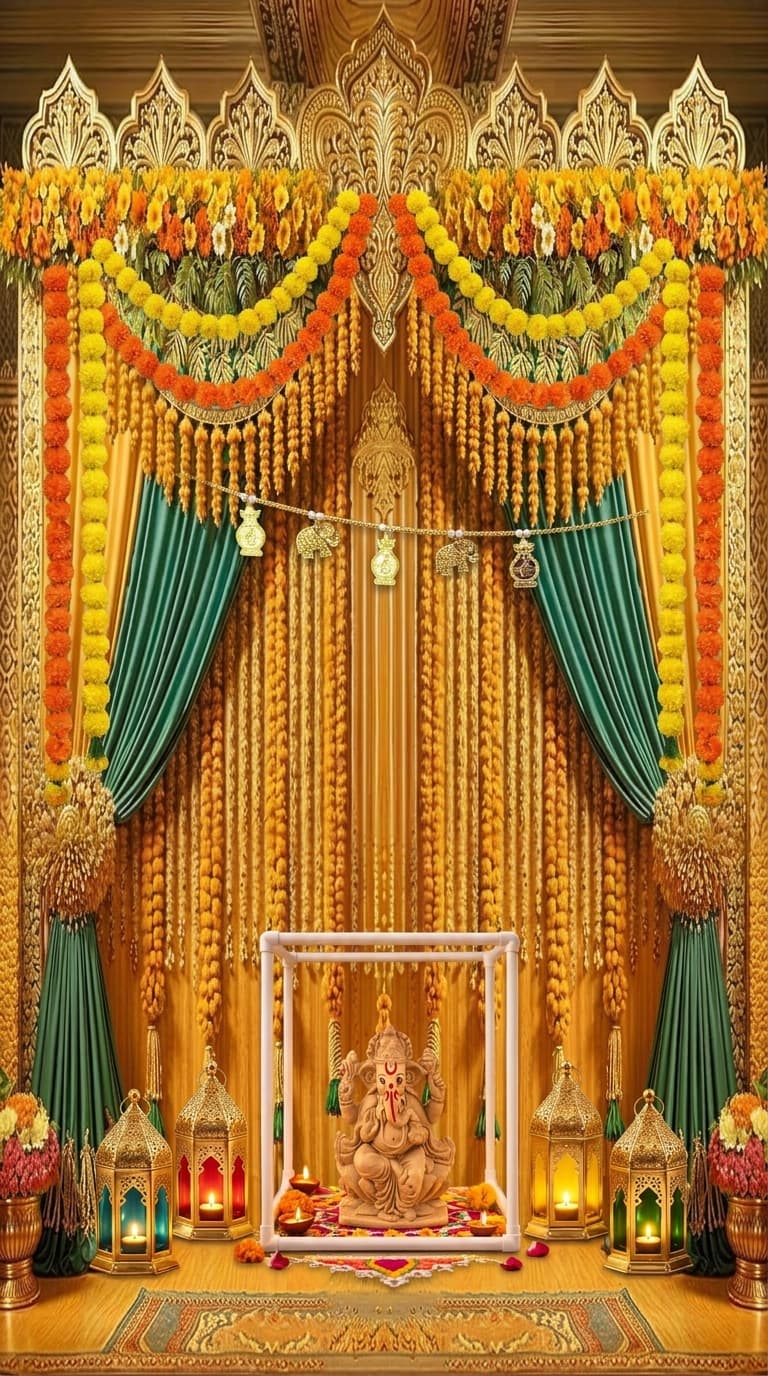 Royal Ganesh Chaturthi decoration