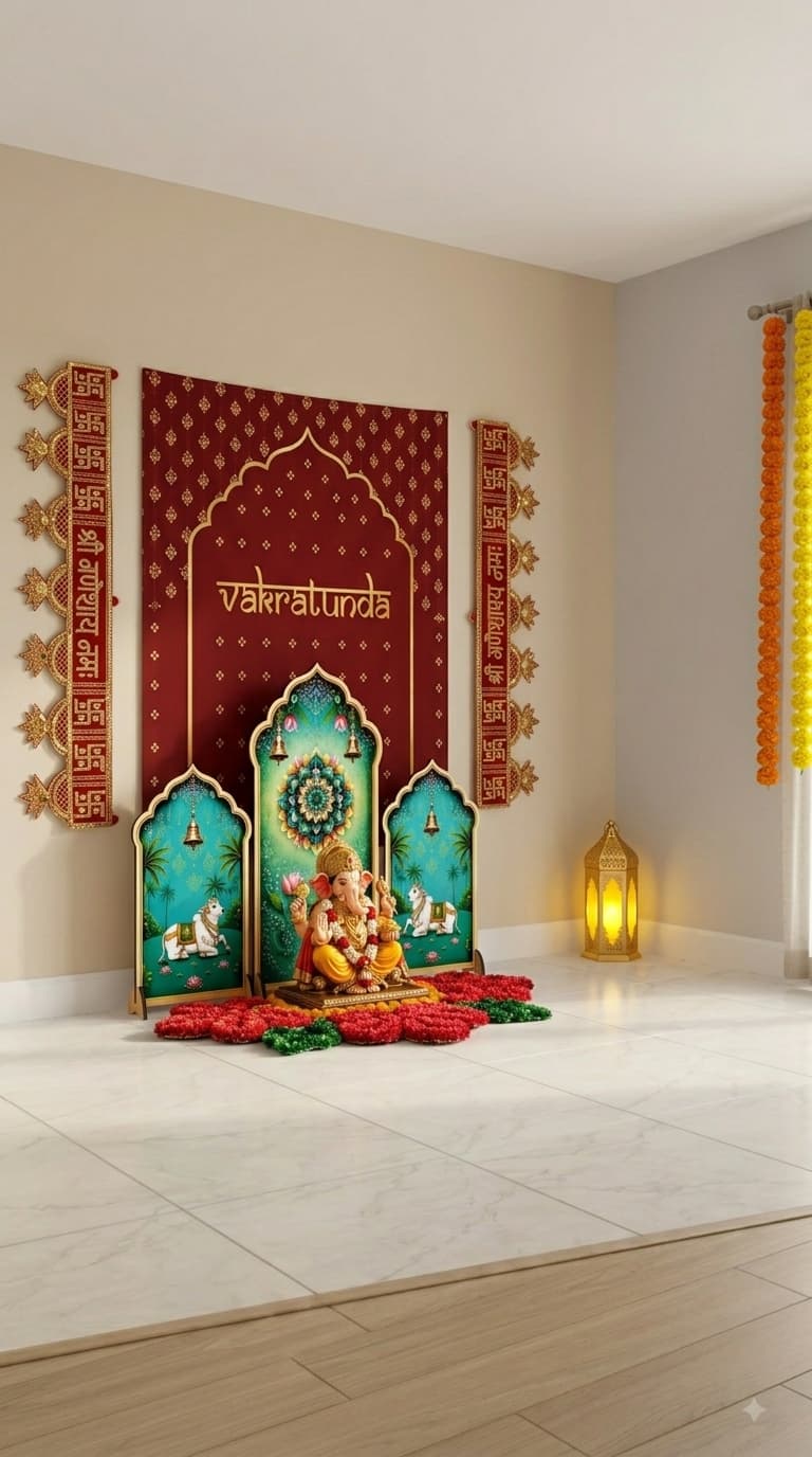 Royal Ganesh Chaturthi decoration