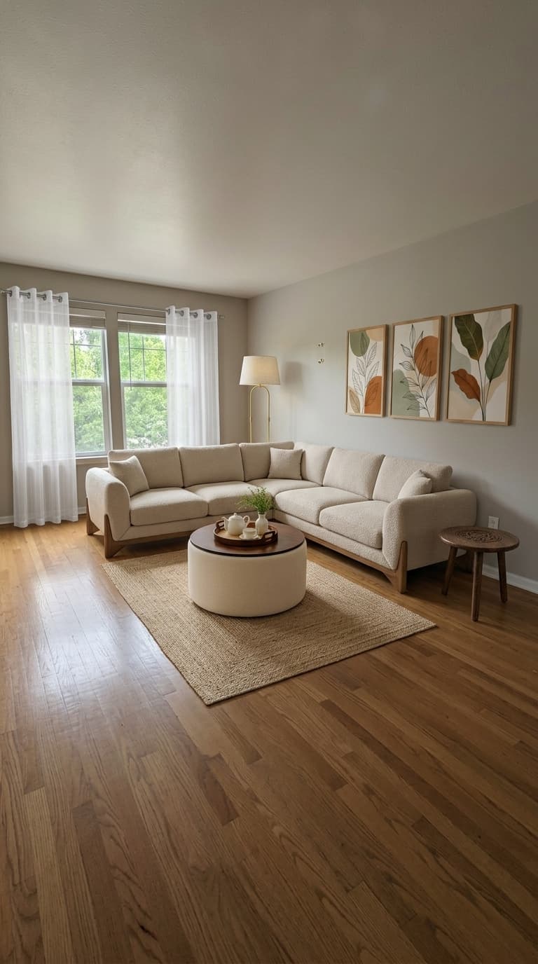 Neutral living room makeover