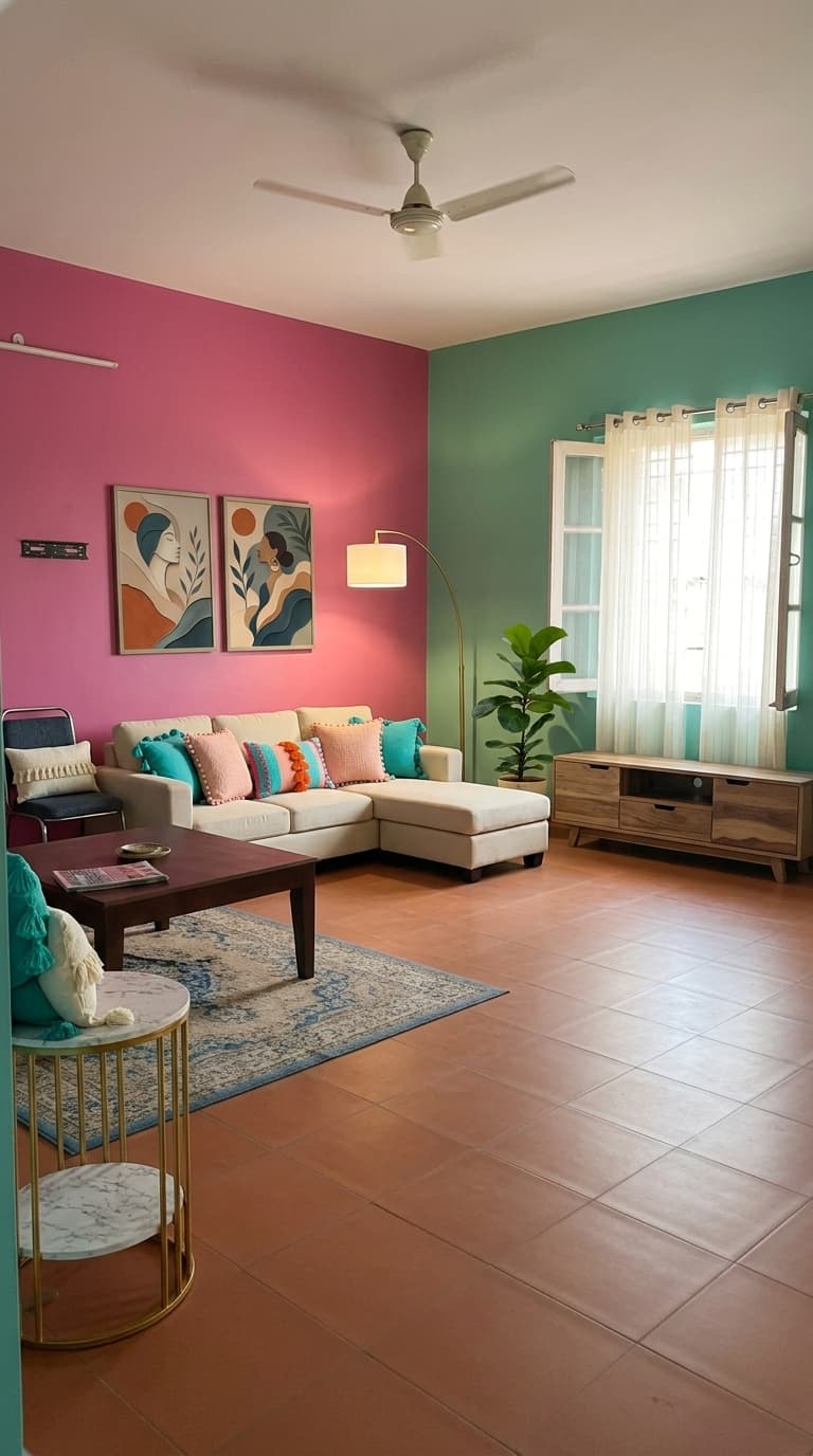 Eclectic living room makeover
