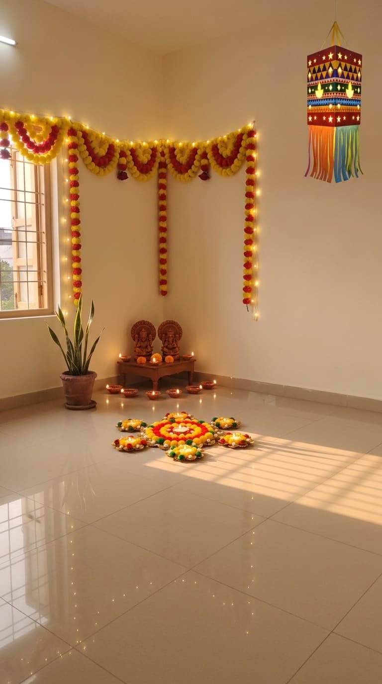 Traditional diya Diwali decoration