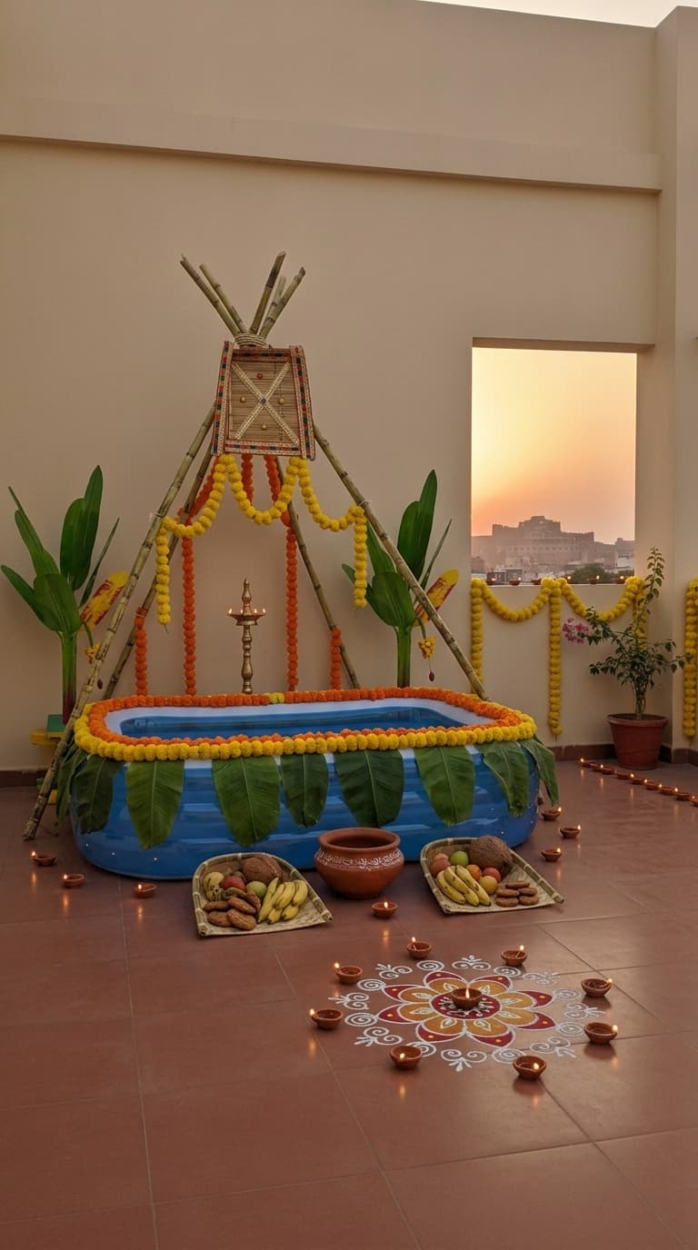 Complete ghat Chhath Puja decoration