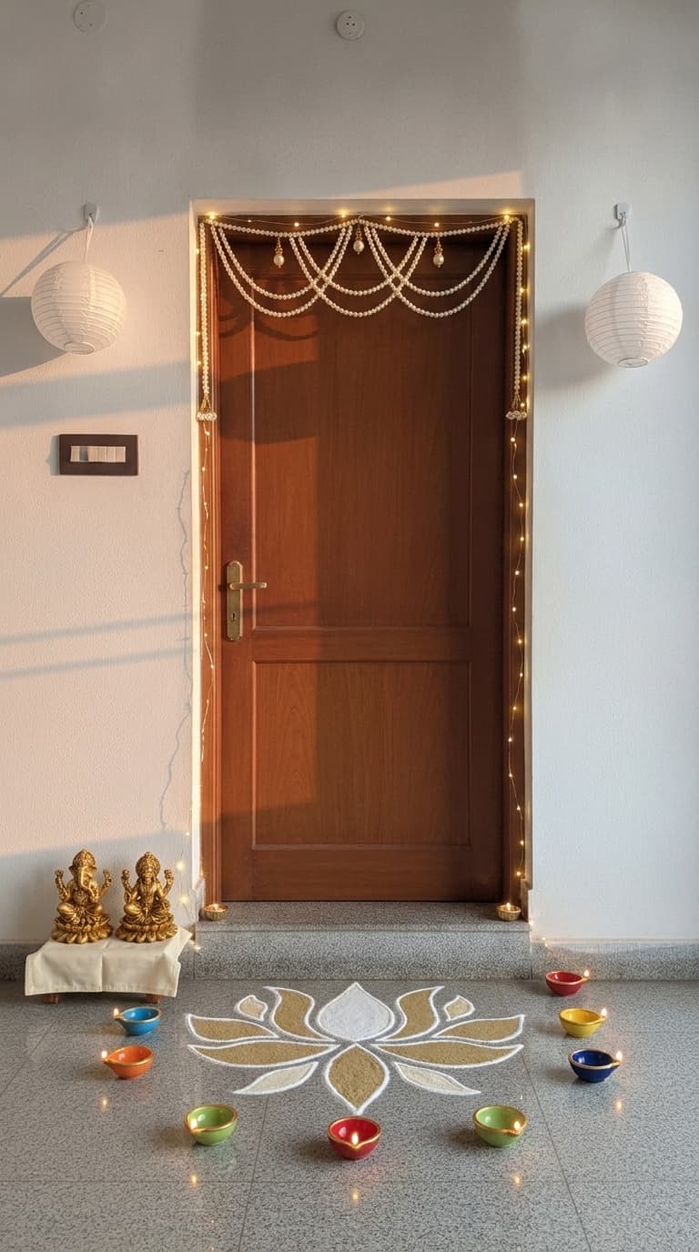 Modern minimal Diwali decoration